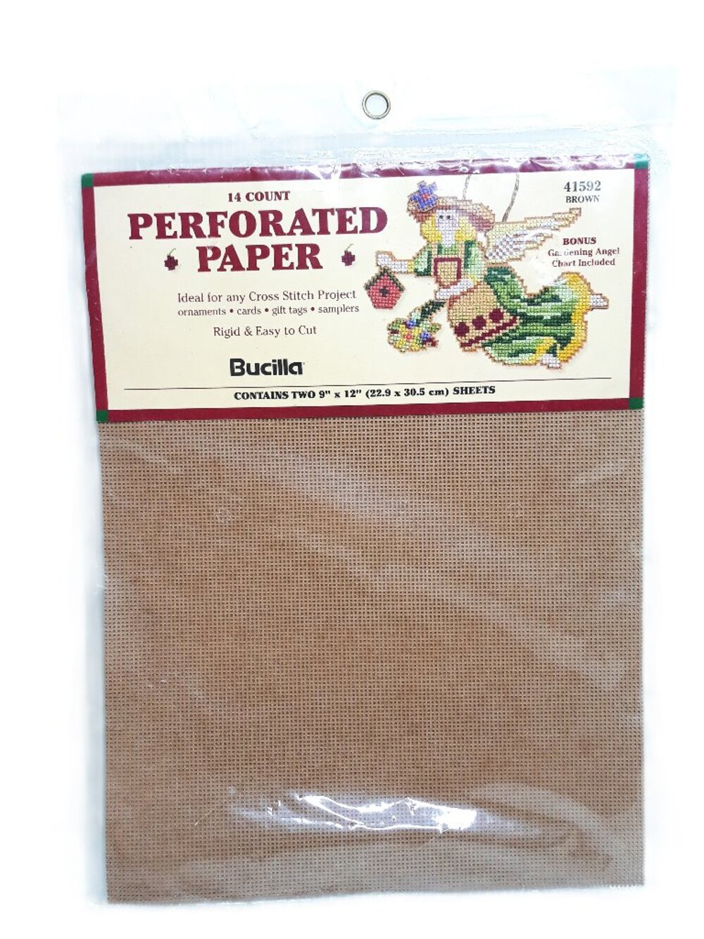 Bucilla Perforated Paper 14-Count Brown (41592) (2 Sheets & Bonus Chart)